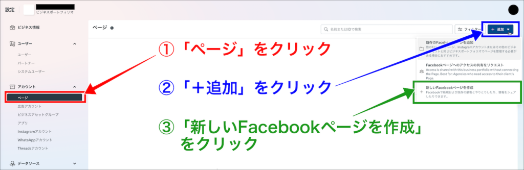 Facebookページの作成